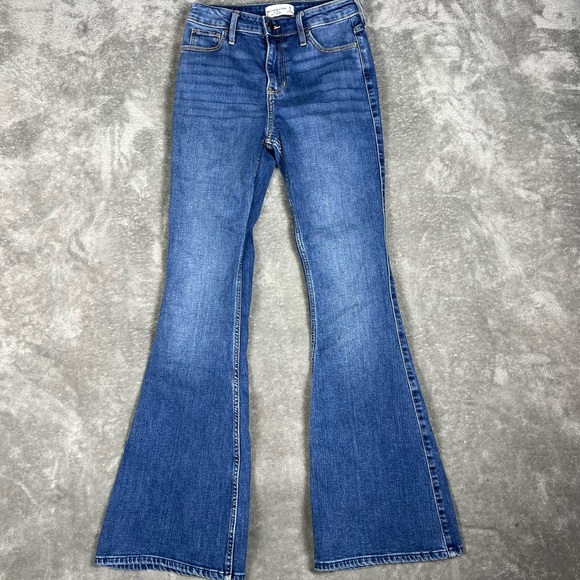 Abercrombie&Fitch Jeans Womens 25 The Flare Ultra High Rise Retro 90s Denim - Picture 2 of 8